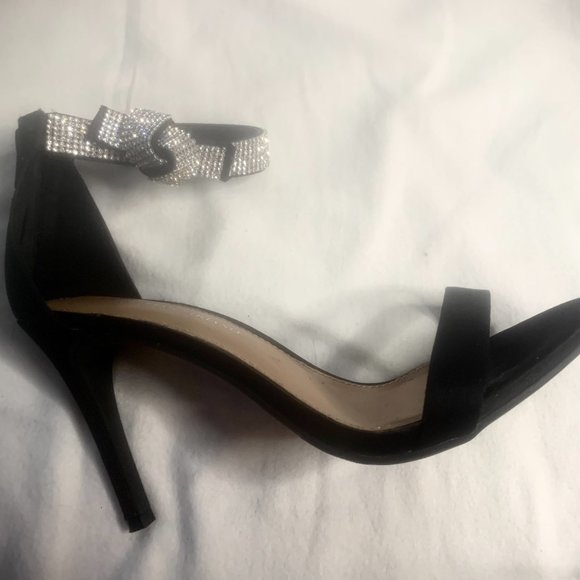 Christian Siriano Black Stiletto Sandal Special Occasion Shoes Size 8 1/2 - Picture 2 of 14